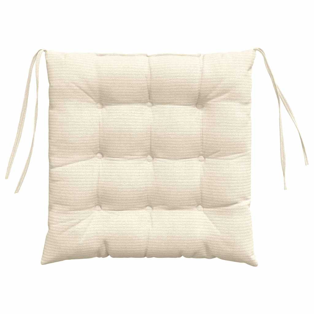 Cuscini per Seduta 4 pz Tessuto in Cords Crema 40 x 40 x 6 cm