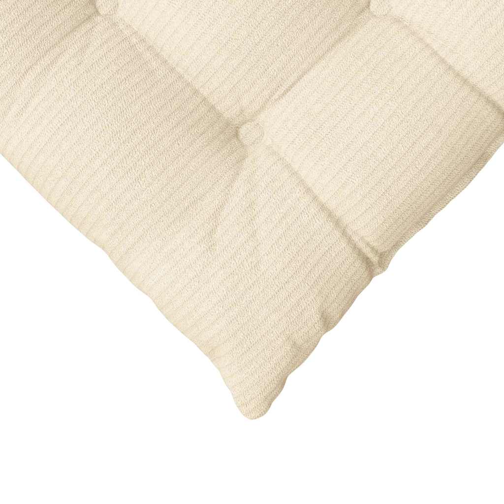 Cuscini per Seduta 4 pz Tessuto in Cords Crema 40 x 40 x 6 cm