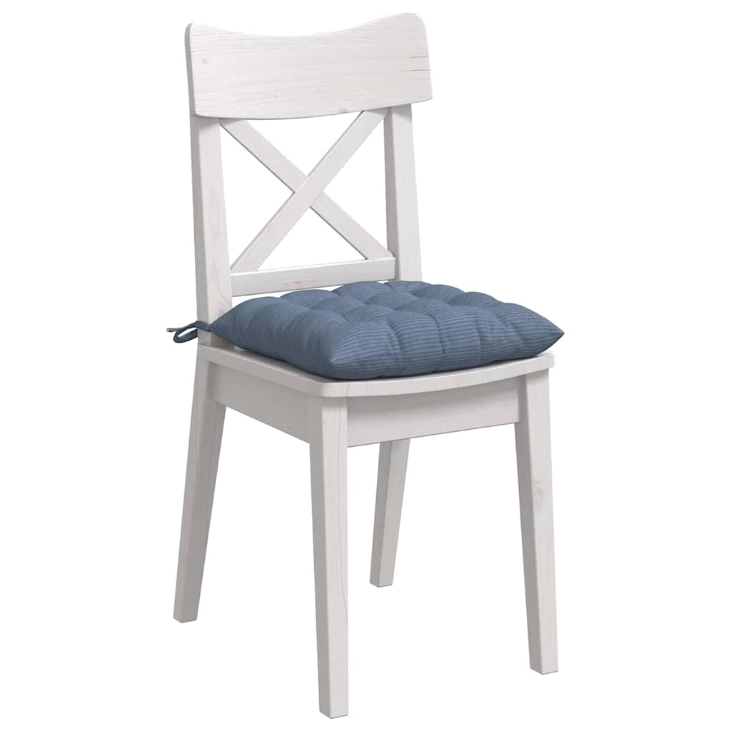 Cuscini per Seduta 4 pz Tessuto in Cords Blu 40 x 40 x 6 cm