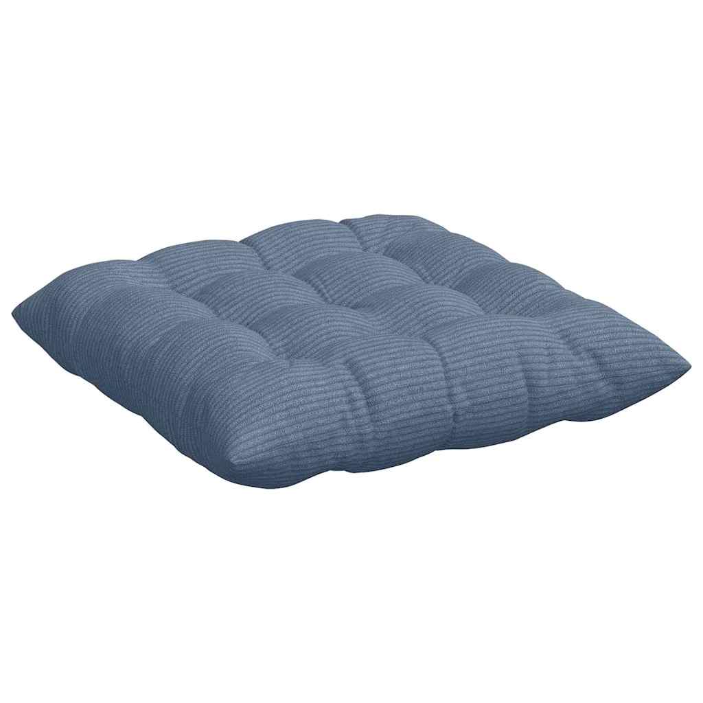 Cuscini per Seduta 4 pz Tessuto in Cords Blu 40 x 40 x 6 cm