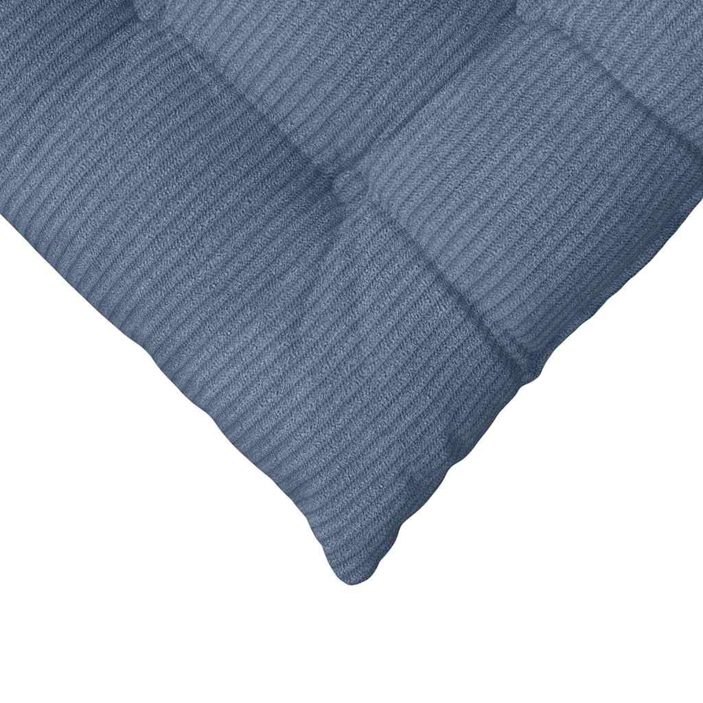 Cuscini per Seduta 4 pz Tessuto in Cords Blu 40 x 40 x 6 cm