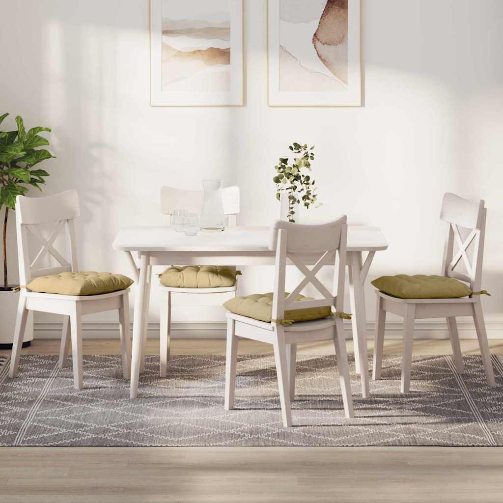 Cuscini per Seduta 4 pz Tessuto in Cords Grigio Verde