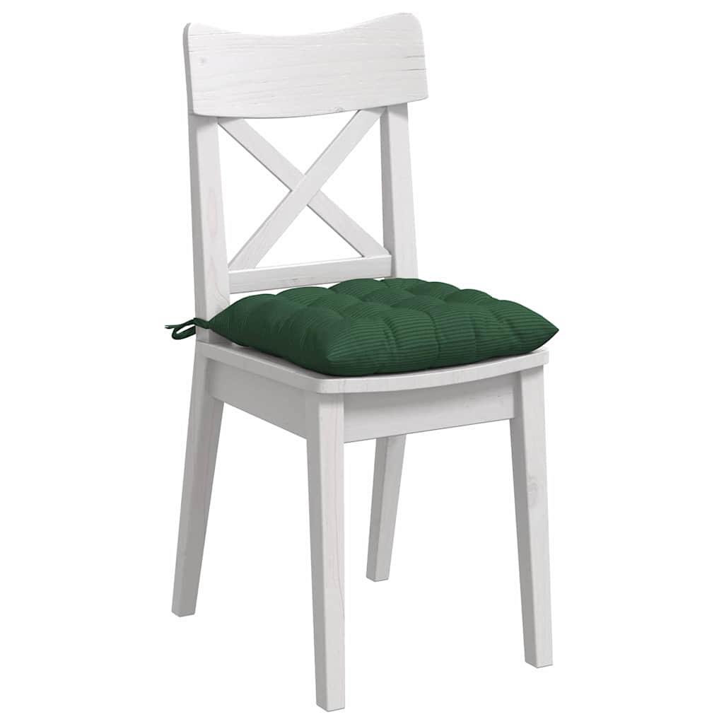 Cuscini per Seduta 4 pz Tessuto in Cords Verde Scuro