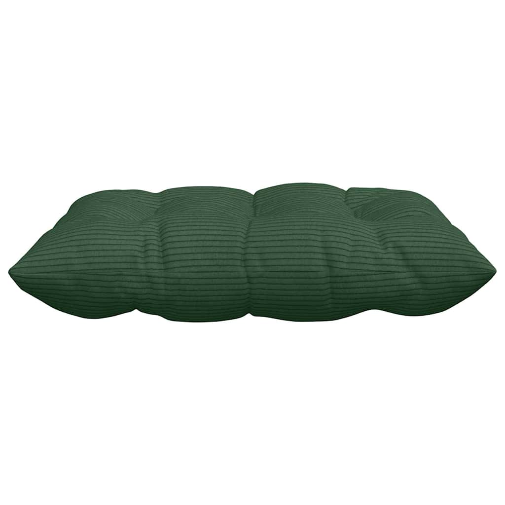 Cuscini per Seduta 4 pz Tessuto in Cords Verde Scuro