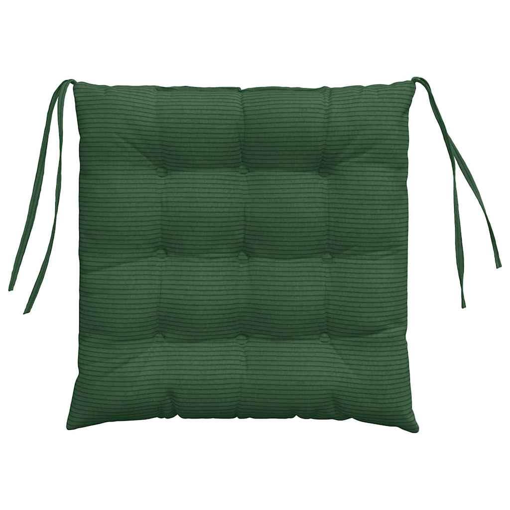 Cuscini per Seduta 4 pz Tessuto in Cords Verde Scuro