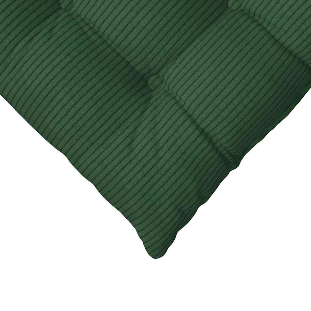 Cuscini per Seduta 4 pz Tessuto in Cords Verde Scuro