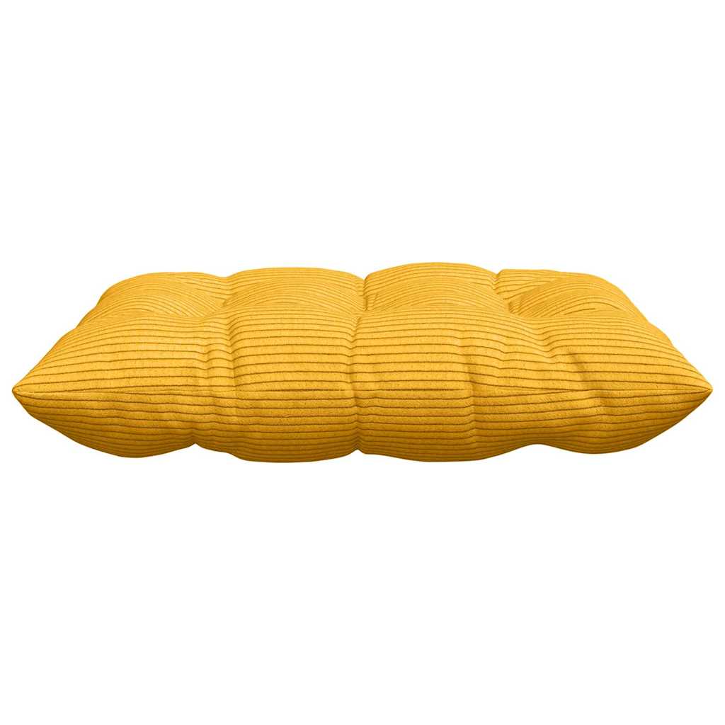 Cuscini per Seduta 4 pz Tessuto in Cords Giallo Chiaro