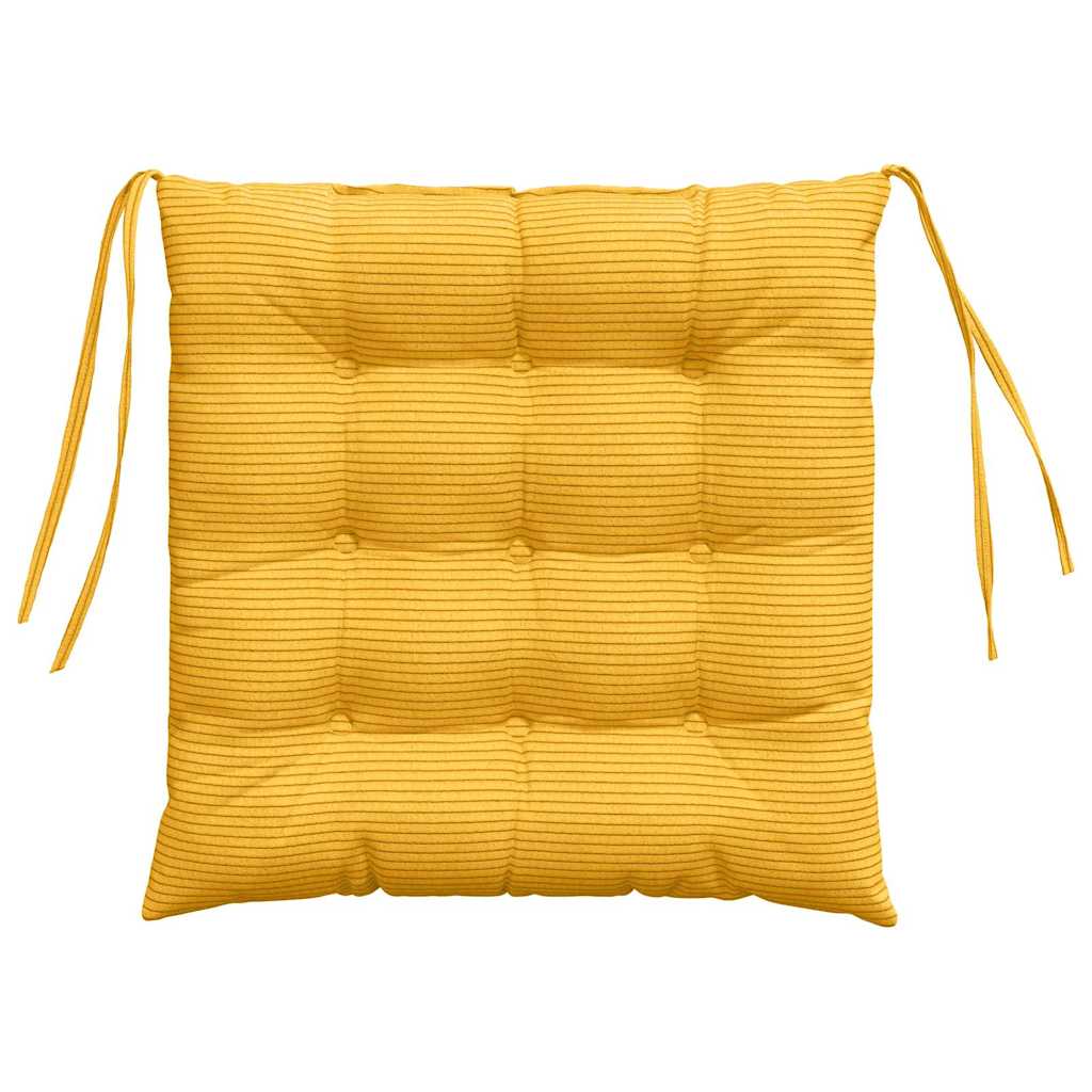 Cuscini per Seduta 4 pz Tessuto in Cords Giallo Chiaro
