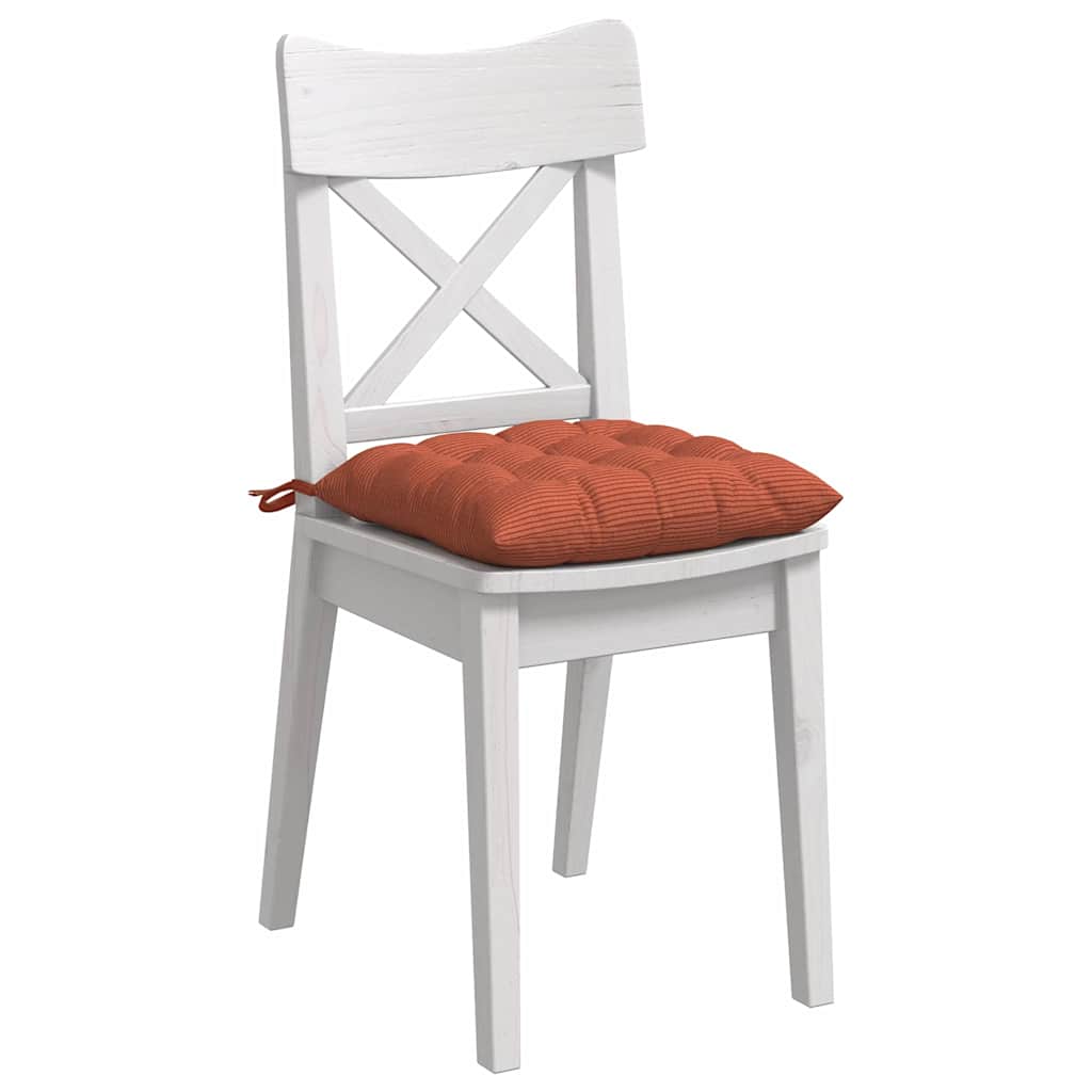 Cuscini per Seduta 4 pz Tessuto in Cords Rosso Arancio