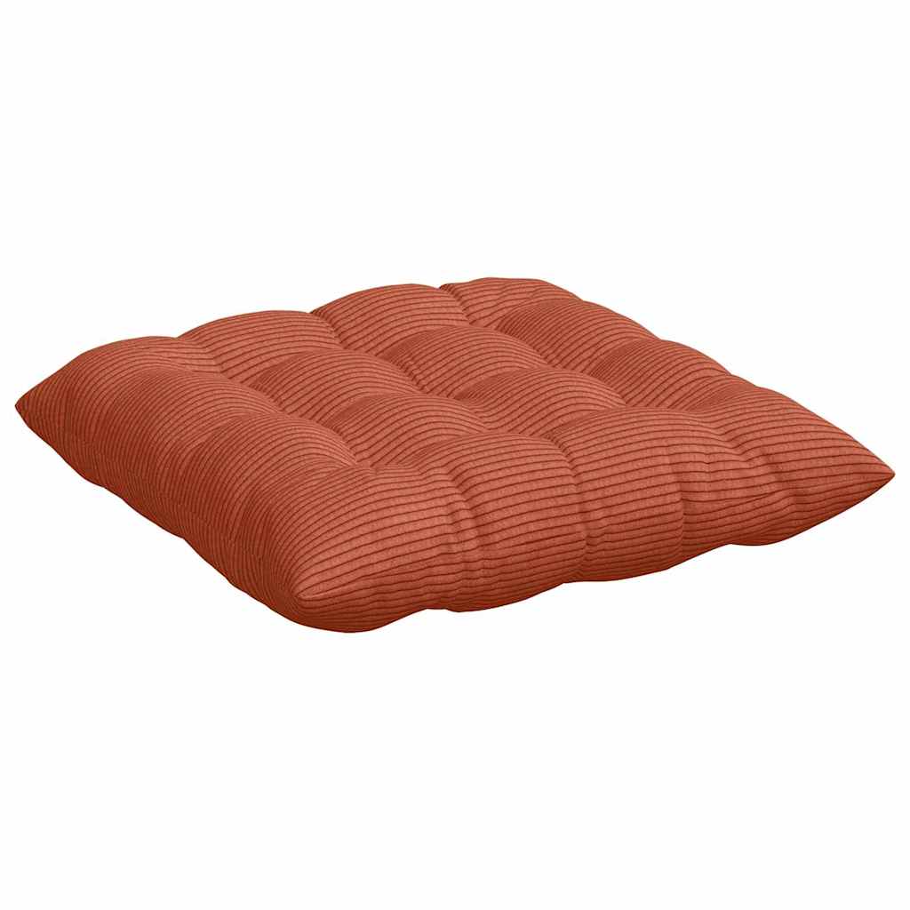 Cuscini per Seduta 4 pz Tessuto in Cords Rosso Arancio