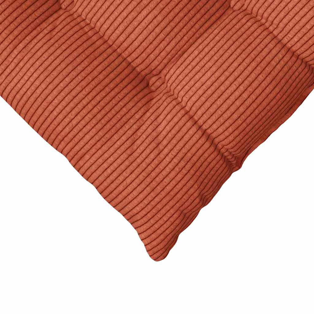 Cuscini per Seduta 4 pz Tessuto in Cords Rosso Arancio
