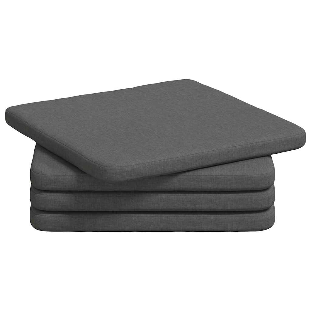 Cuscini per Seduta 4 pz Tessuto Grigio scuro 40 x 40 x 3 cm