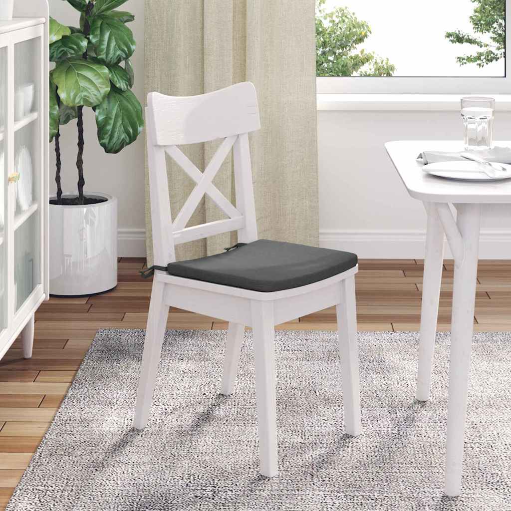 Cuscini per Seduta 4 pz Tessuto Grigio scuro 40 x 40 x 3 cm