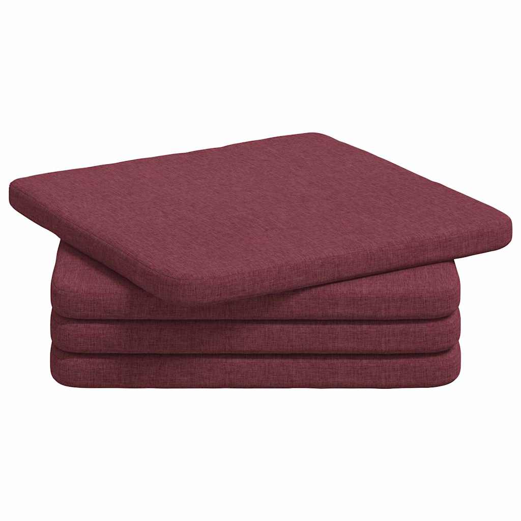 Cuscini per Seduta 4 pz Tessuto Rosso Vino 40 x 40 x 3 cm