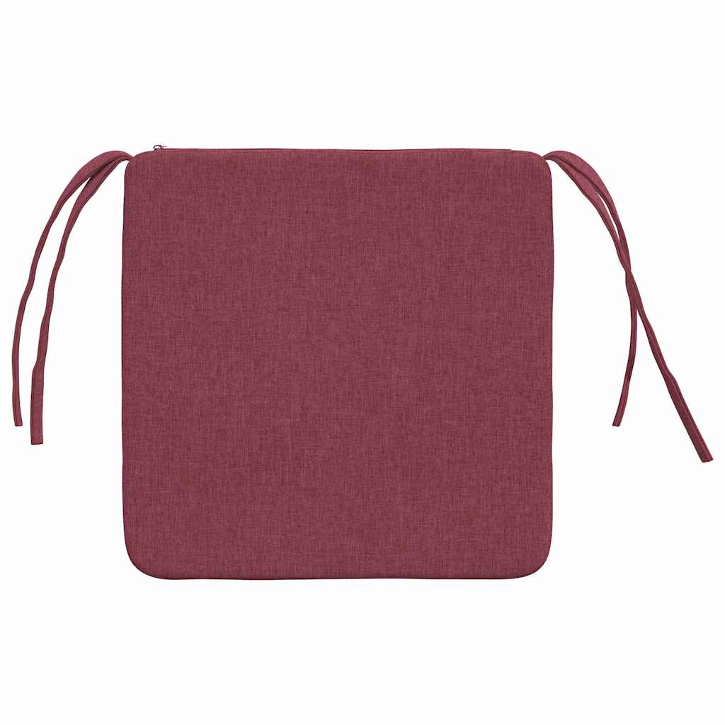 Cuscini per Seduta 4 pz Tessuto Rosso Vino 40 x 40 x 3 cm