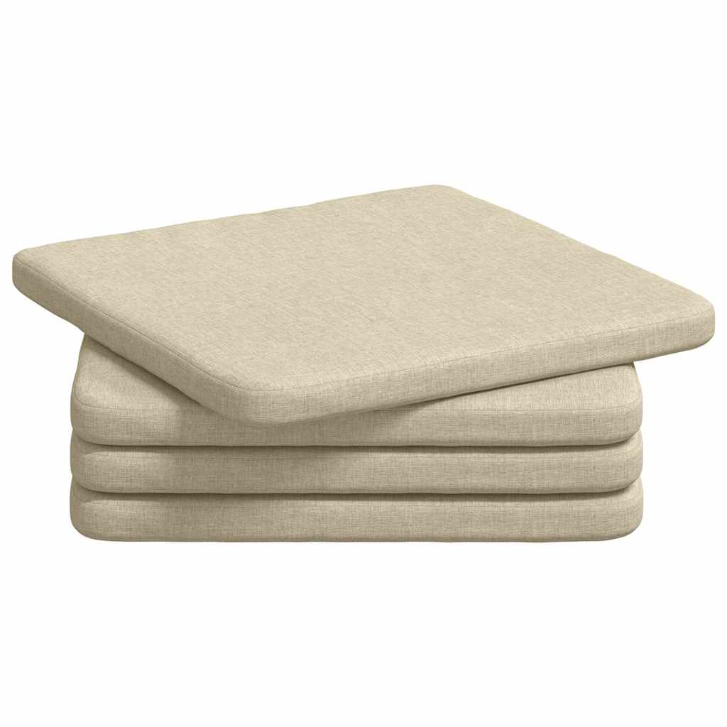 Cuscini per Seduta 4 pz Tessuto Crema 40 x 40 x 3 cm