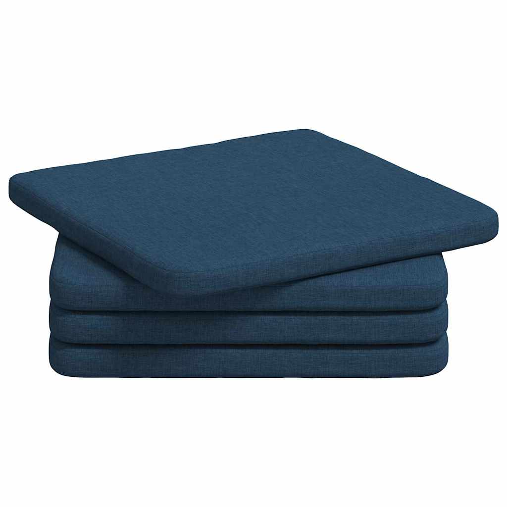 Cuscini per Seduta 4 pz Tessuto Blu 40 x 40 x 3 cm