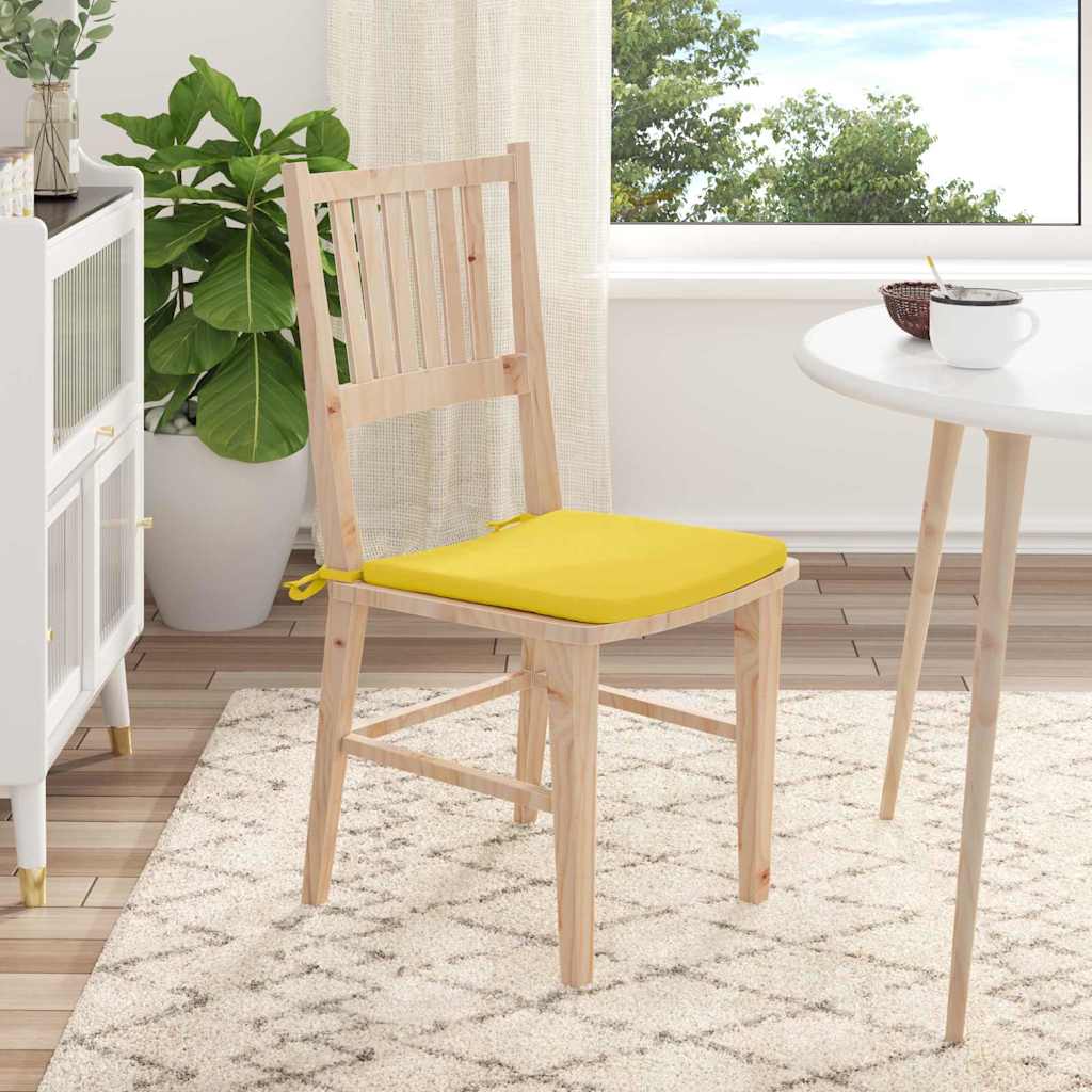 Cuscini per Seduta 4 pz Tessuto Giallo Chiaro 40 x 40 x 3 cm
