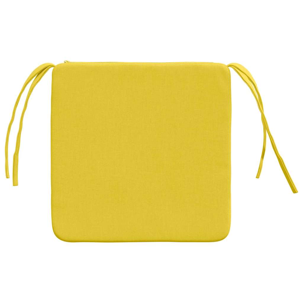 Cuscini per Seduta 4 pz Tessuto Giallo Chiaro 40 x 40 x 3 cm