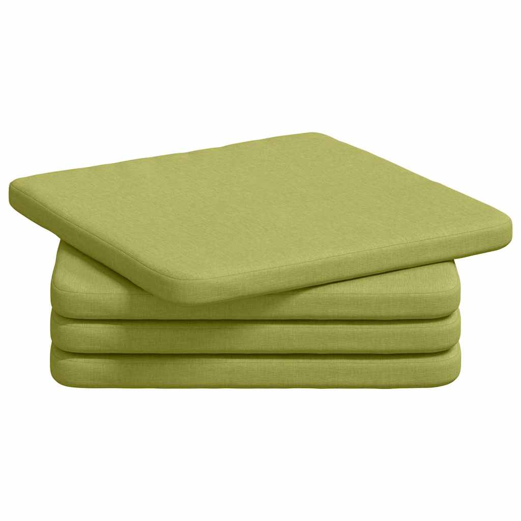 Cuscini per Seduta 4 pcs Verde chiaro 40 x 40 x 3 cm Tessuto