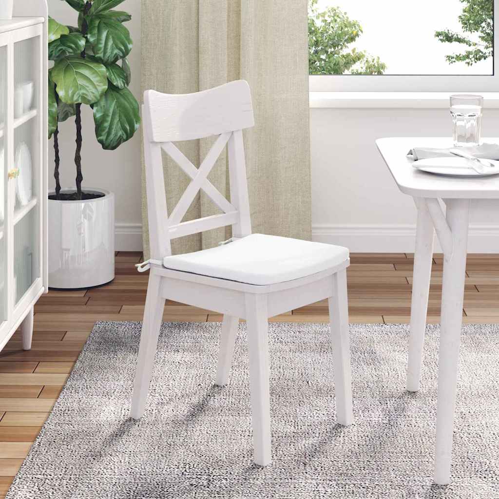 Cuscini per Seduta 4 pcs Bianco 40 x 40 x 3 cm Tessuto