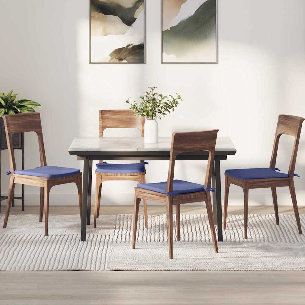 Cuscini per Seduta 4 pz Tessuto Blu jeans 40 x 40 x 3 cm