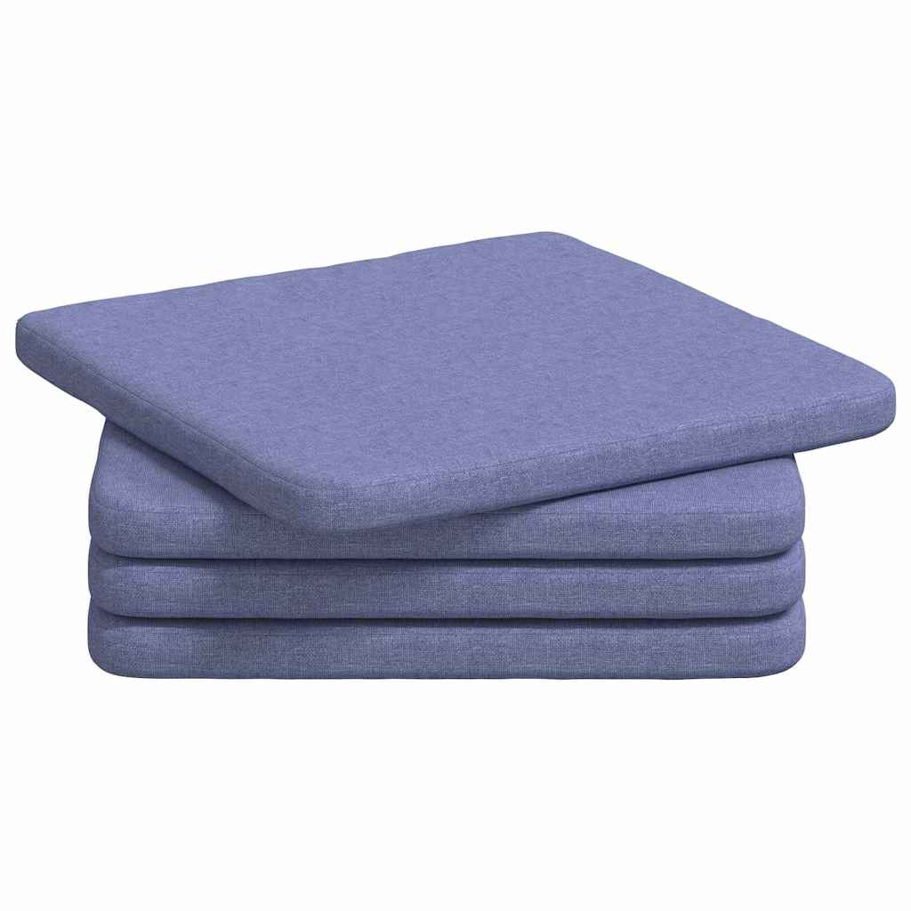 Cuscini per Seduta 4 pz Tessuto Blu jeans 40 x 40 x 3 cm