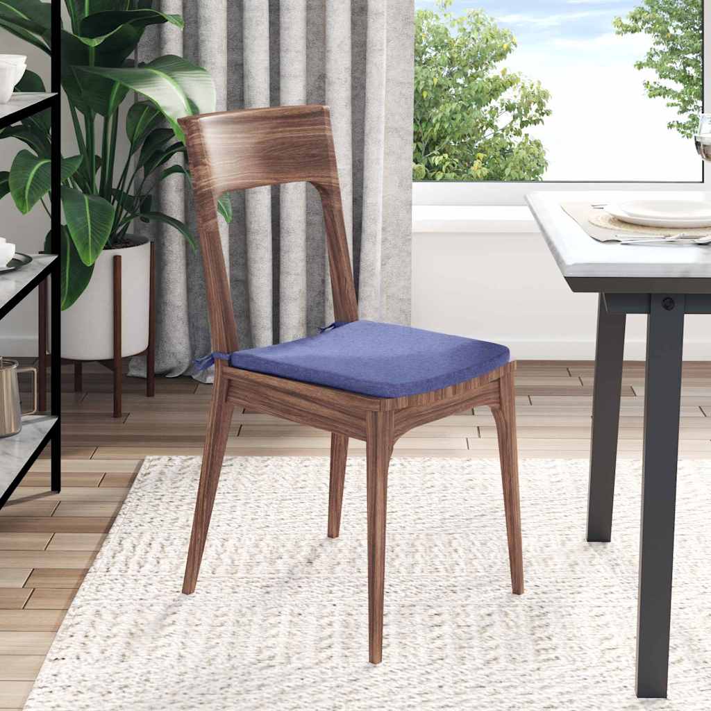 Cuscini per Seduta 4 pz Tessuto Blu jeans 40 x 40 x 3 cm