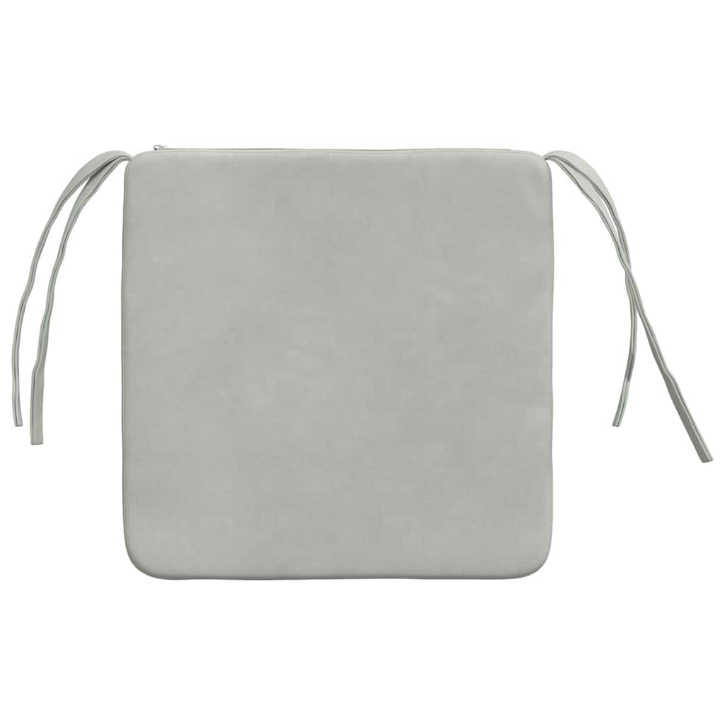 Cuscini per Seduta 4 pz Velluto Grigio chiaro 40 x 40 x 3 cm