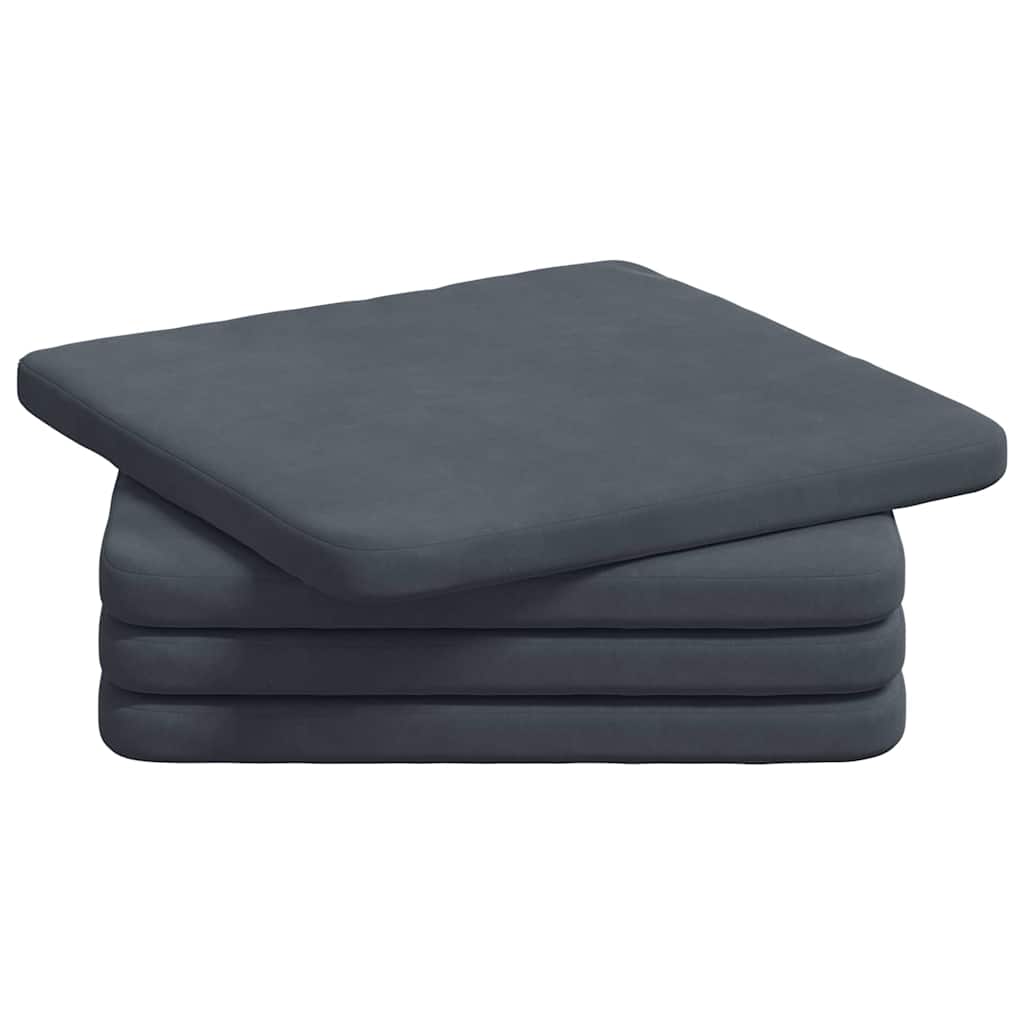 Cuscini per Seduta 4 pz Velluto Grigio scuro 40 x 40 x 3 cm