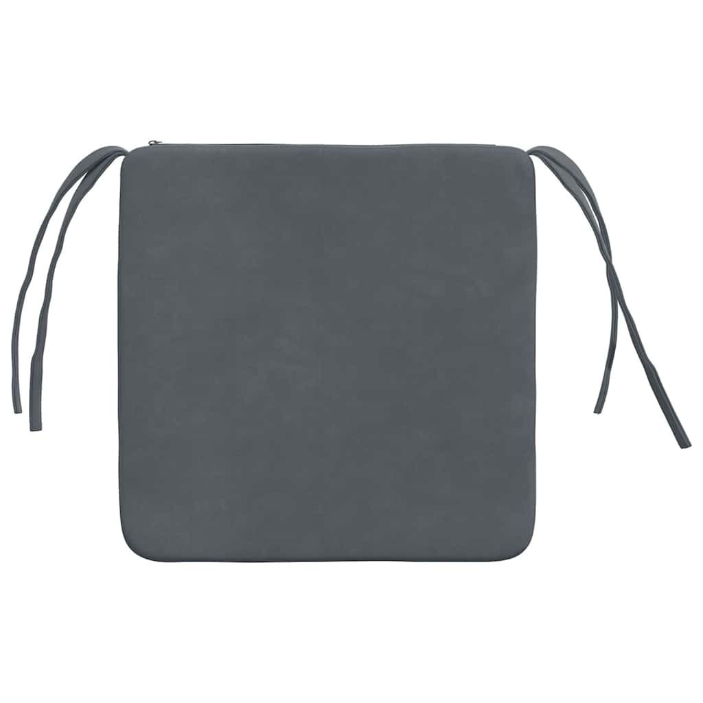 Cuscini per Seduta 4 pz Velluto Grigio scuro 40 x 40 x 3 cm
