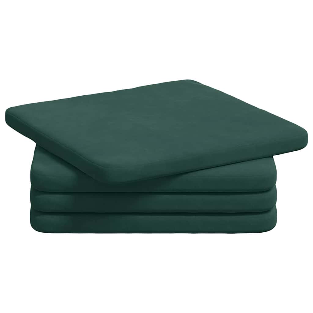 Cuscini per Seduta 4 pz Velluto Verde Scuro 40 x 40 x 3 cm