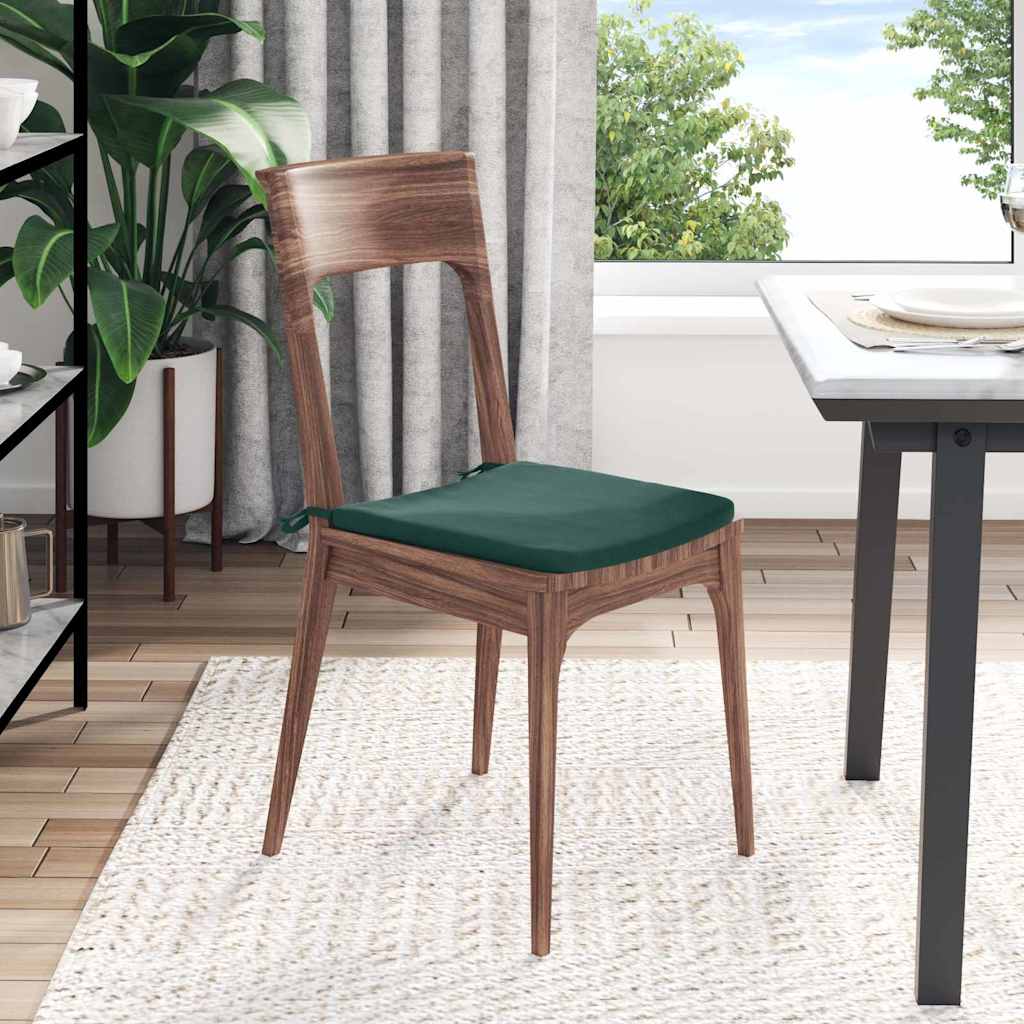 Cuscini per Seduta 4 pz Velluto Verde Scuro 40 x 40 x 3 cm