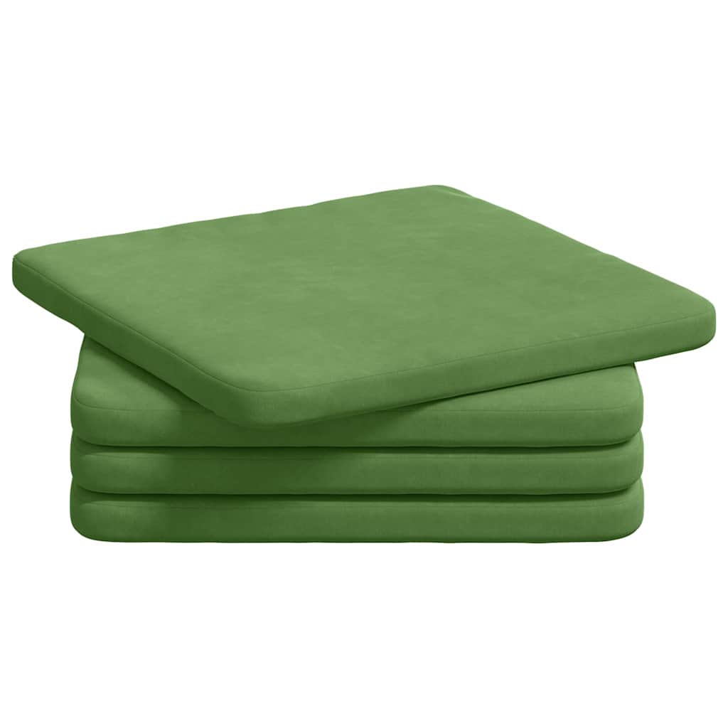 Cuscini per Seduta 4 pz Velluto Verde chiaro 40 x 40 x 3 cm