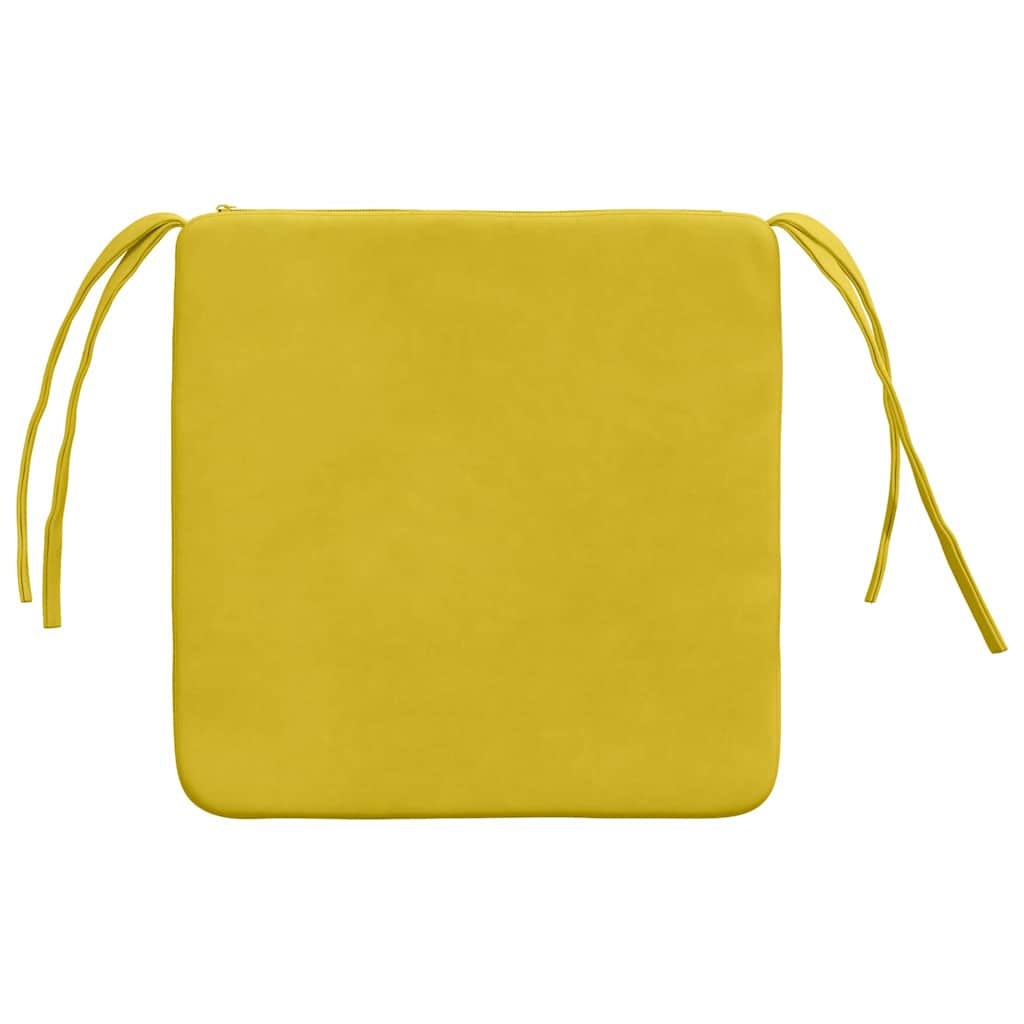 Cuscini per Seduta 4 pz Velluto Giallo 40 x 40 x 3 cm
