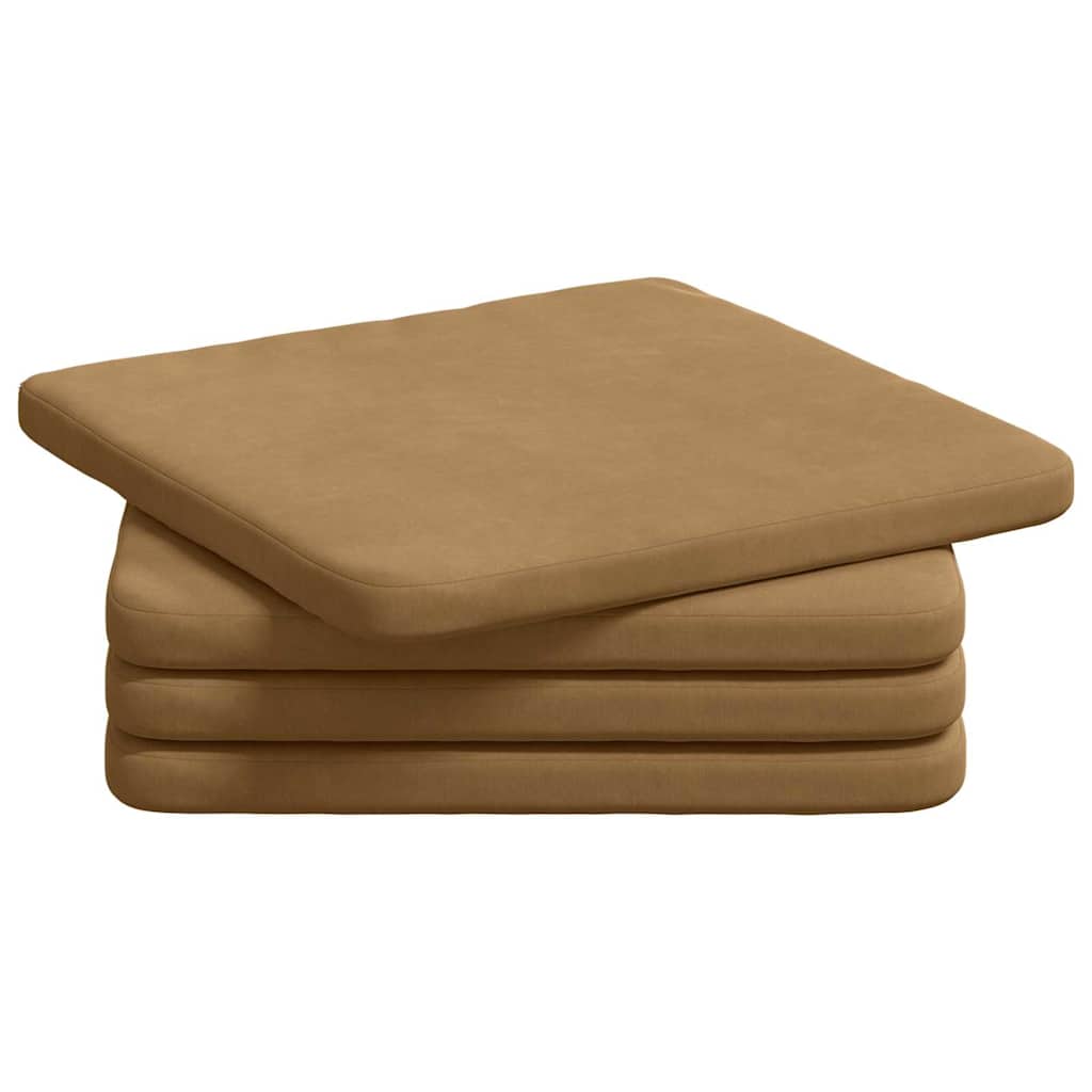 Cuscini per Seduta 4 pz Velluto Marrone 40 x 40 x 3 cm