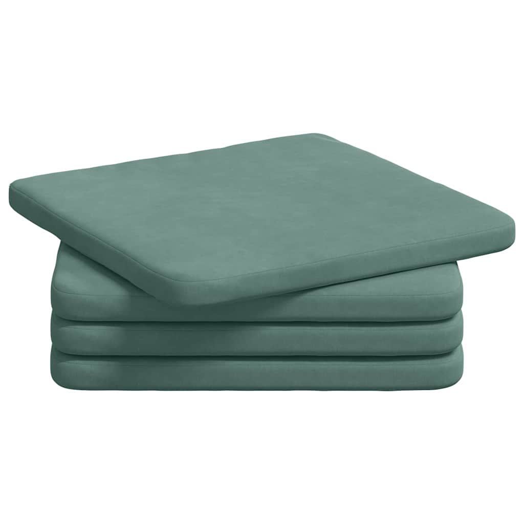 Cuscini per Seduta 4 pz Velluto Verde Mare 40 x 40 x 3 cm