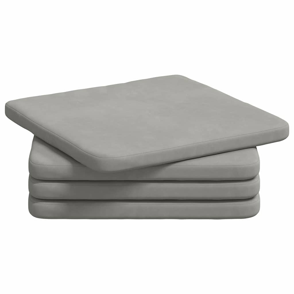 Cuscini per Seduta 4 pz Tessuto in Microfibra Grigio chiaro