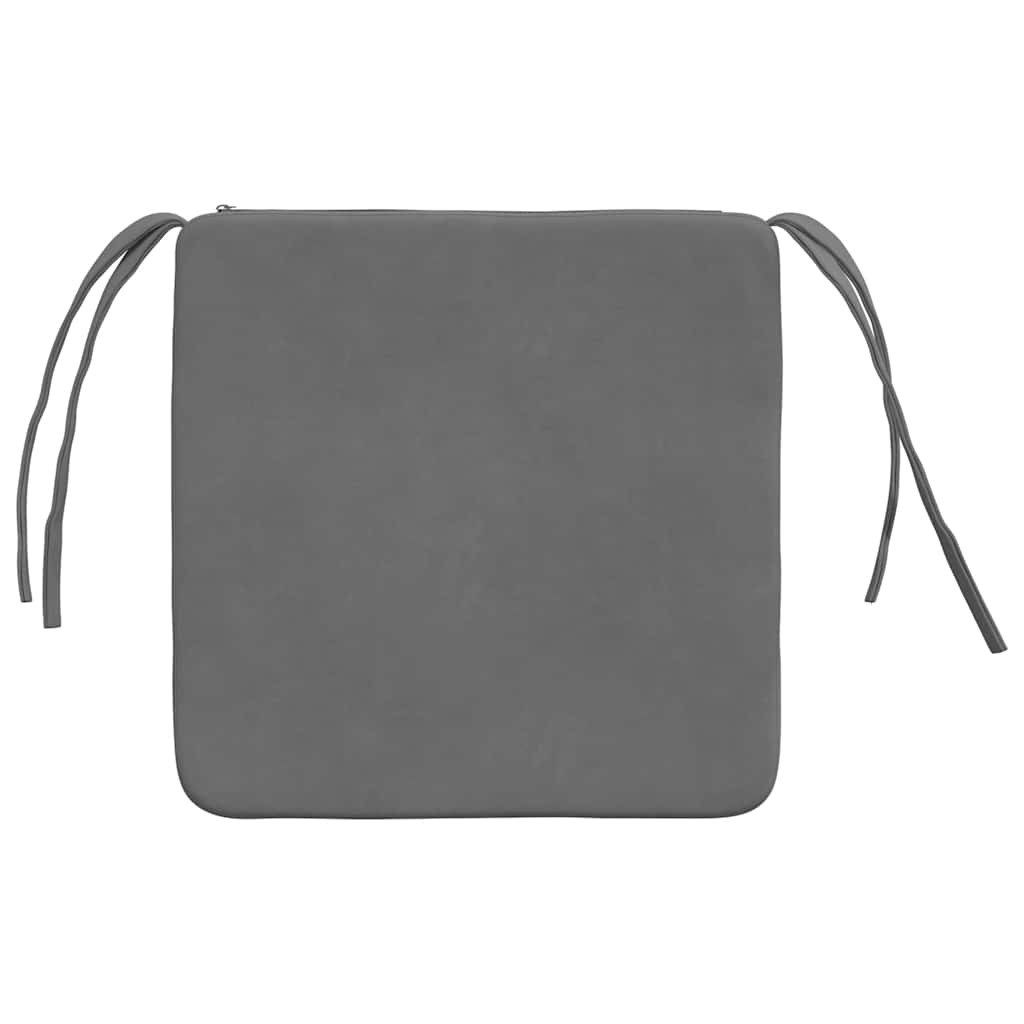 Cuscini per Seduta 4 pz Tessuto in Microfibra Grigio scuro