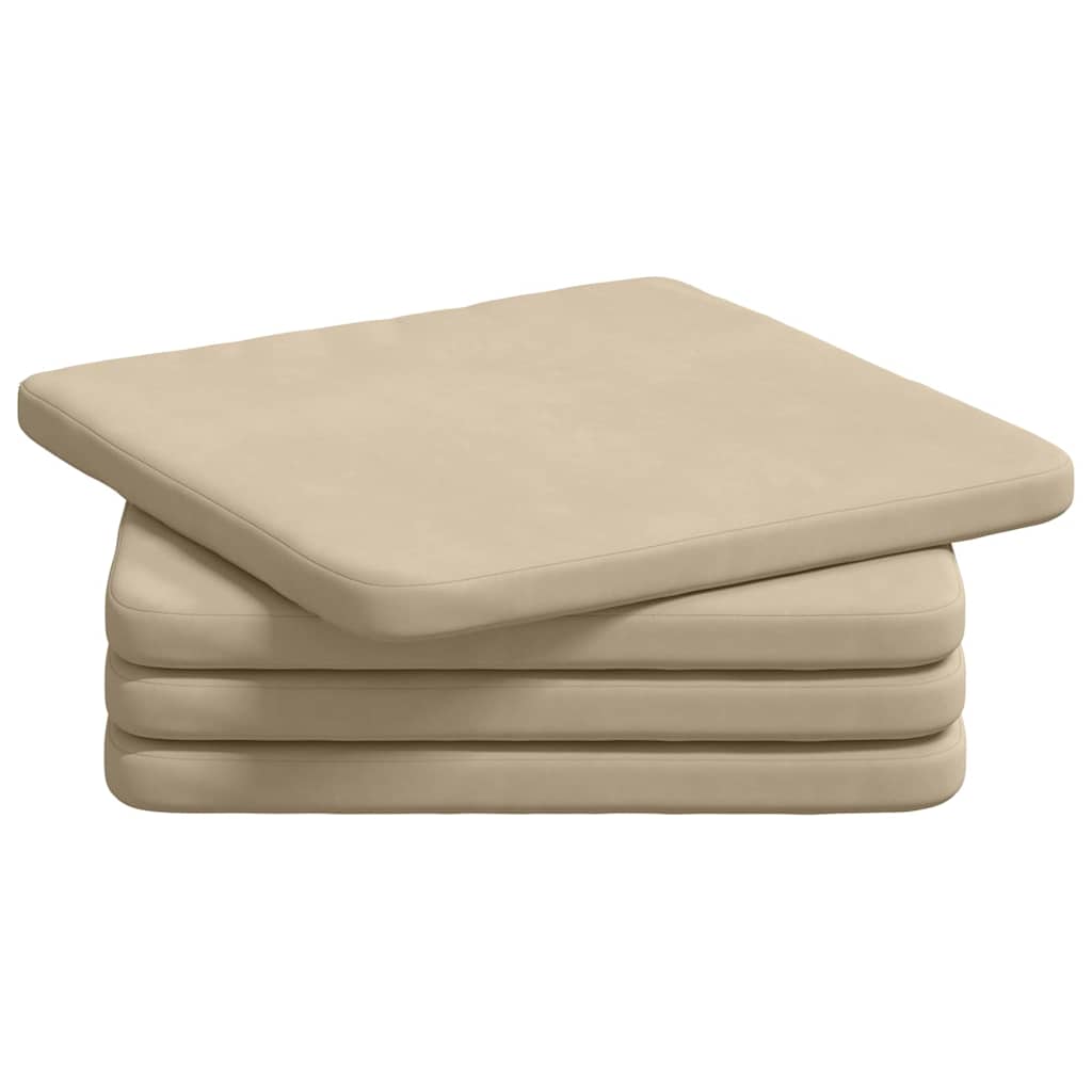 Cuscini per Seduta 4 pz Tessuto in Microfibra Crema