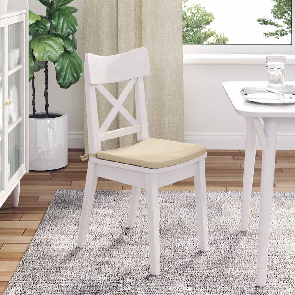 Cuscini per Seduta 4 pz Tessuto in Microfibra Crema