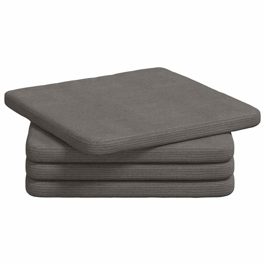 Cuscini per Seduta 4 pz Tessuto in Cords Grigio Chiaro