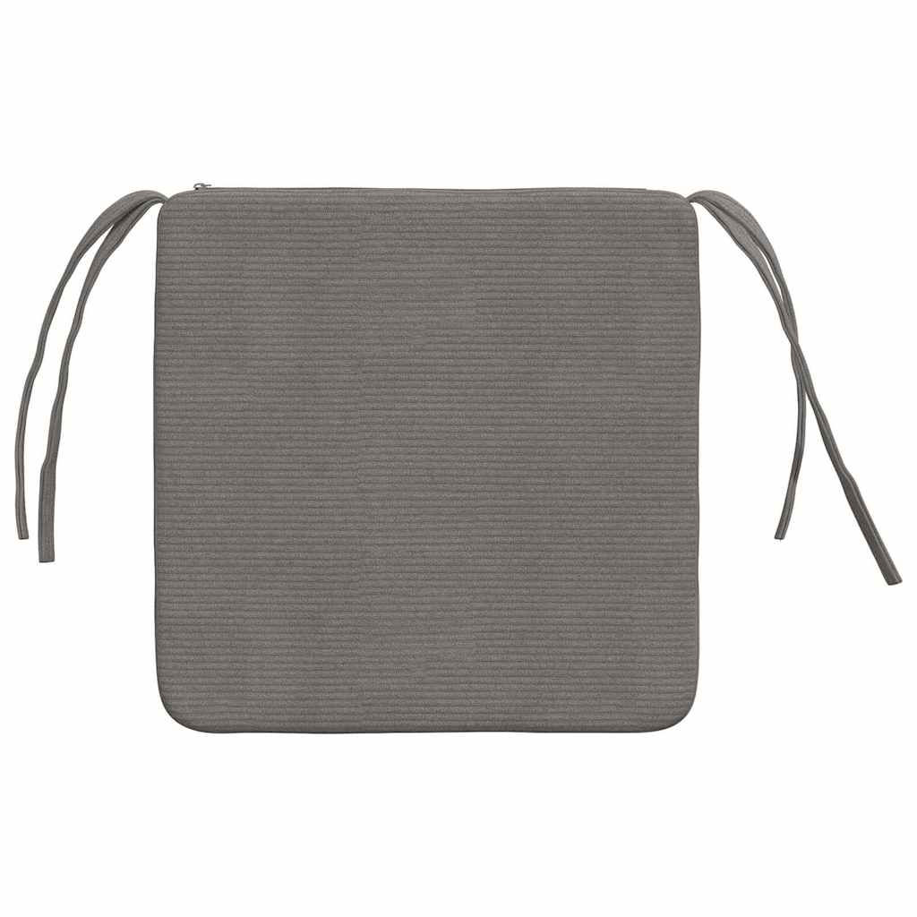 Cuscini per Seduta 4 pz Tessuto in Cords Grigio Chiaro