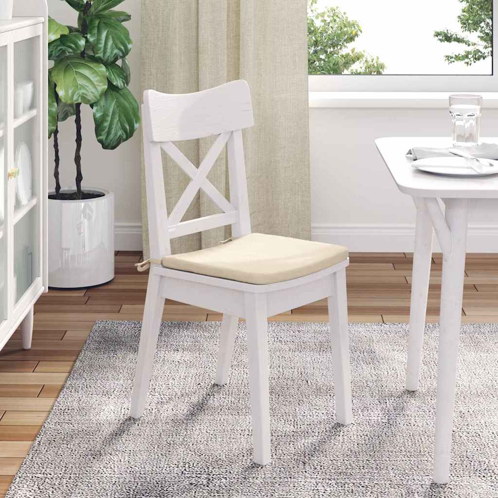 Cuscini per Seduta 4 pz Tessuto in Cords Crema 40 x 40 x 3 cm