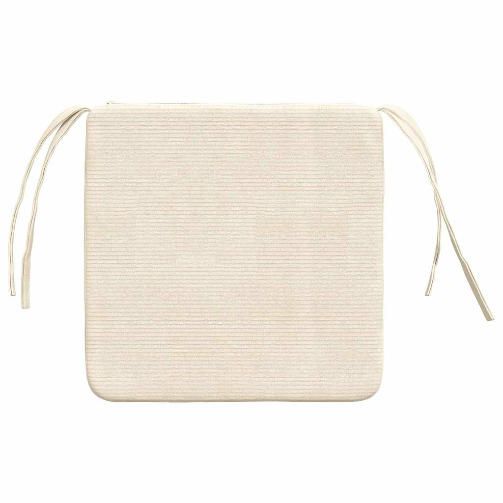 Cuscini per Seduta 4 pz Tessuto in Cords Crema 40 x 40 x 3 cm