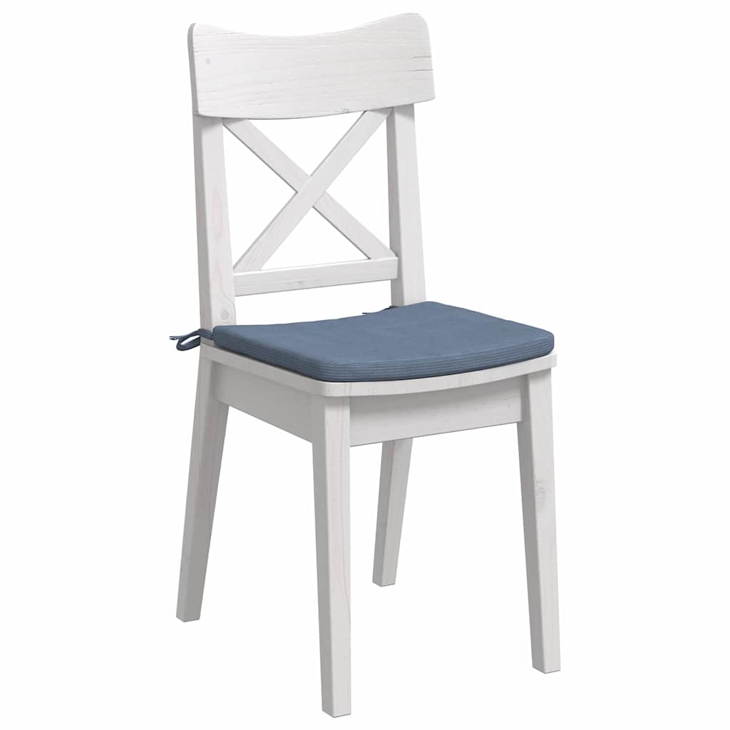 Cuscini per Seduta 4 pz Tessuto in Cords Blu 40 x 40 x 3 cm