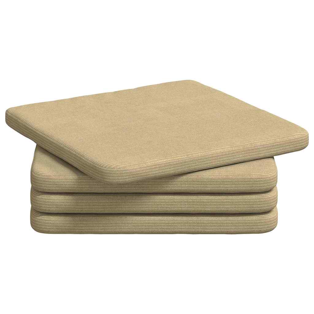 Cuscini per Seduta 4 pz Tessuto in Cords Grigio Verde
