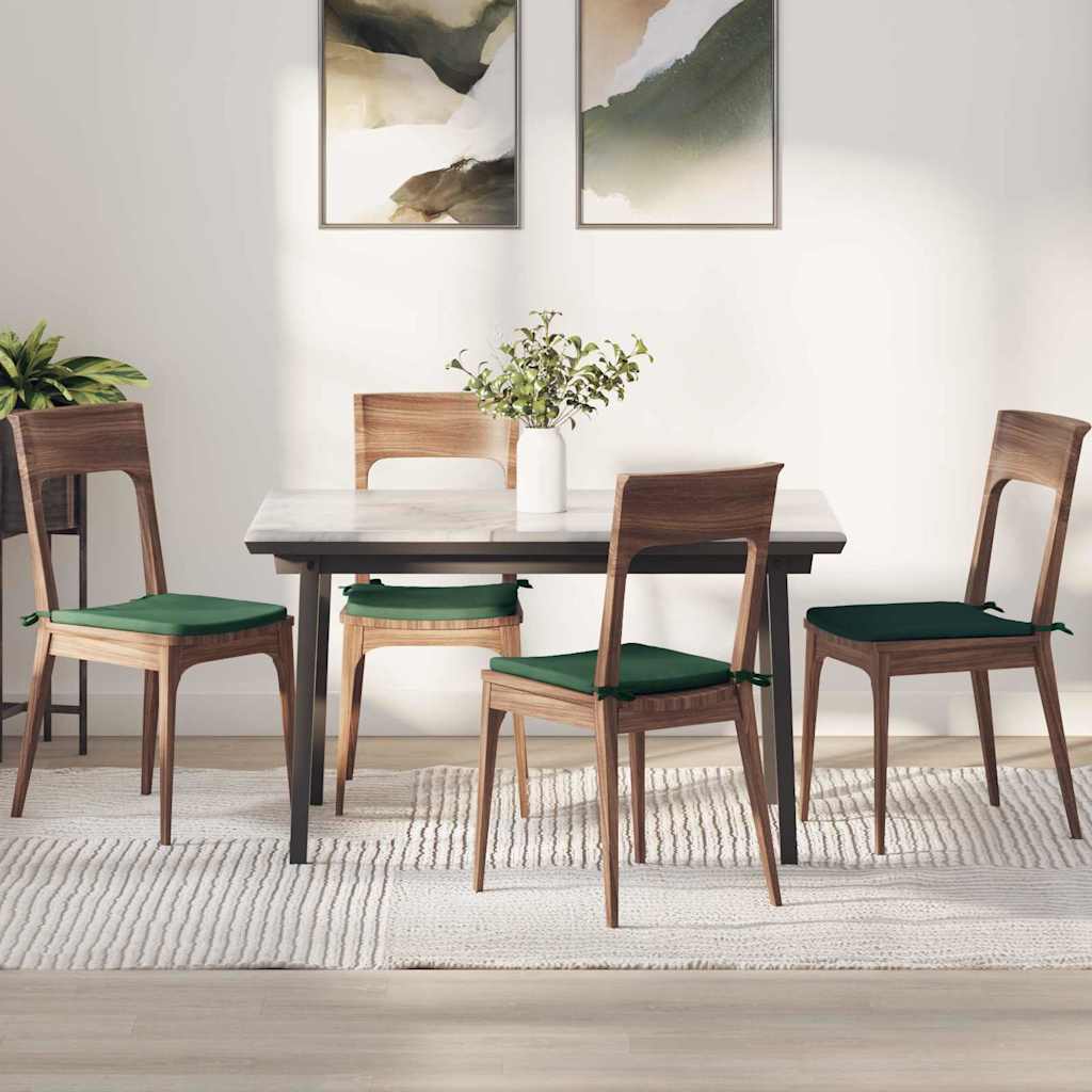 Cuscini per Seduta 4 pz Tessuto in Cords Verde Scuro