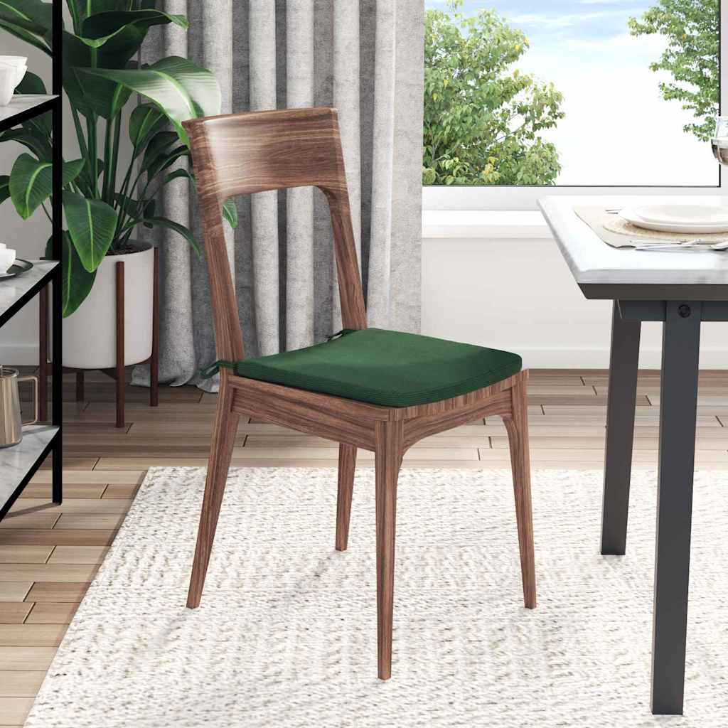 Cuscini per Seduta 4 pz Tessuto in Cords Verde Scuro