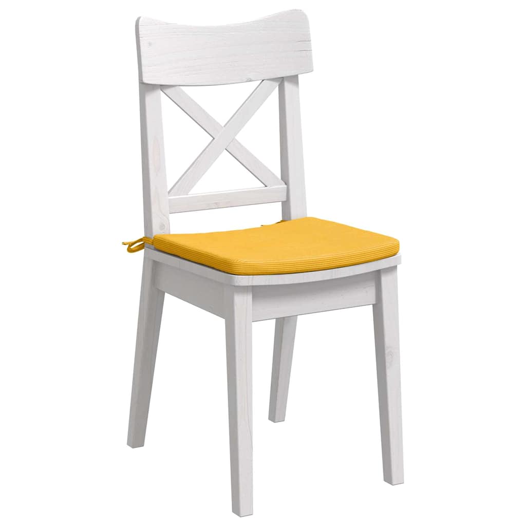 Cuscini per Seduta 4 pz Tessuto in Cords Giallo Chiaro